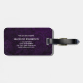 Stylish Agate Geode Lila Monogram Gepäckanhänger (Rückseite horizontal)