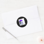 Stylish Ai Baby Holding Back Laugh Gigging Meme Runder Aufkleber (Umschlag)