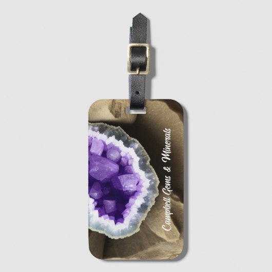 Stylish Amethyst Geode Custom Gepäckanhänger (Vorderseite Vertikal)