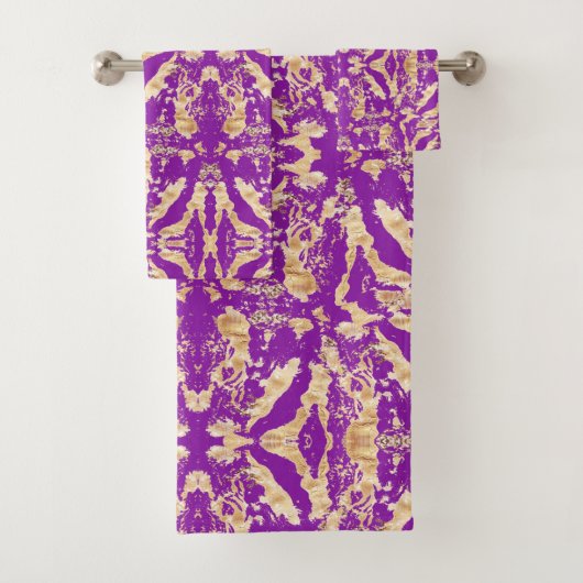 Stylish and Elegant Gold Marble Texture pattern Badhandtuch Set (Insitu)