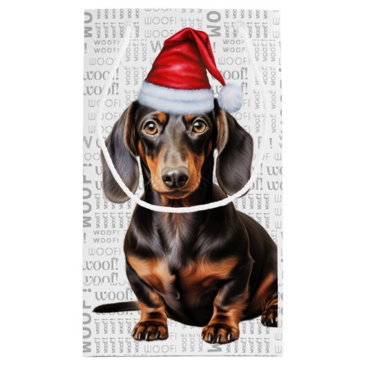 Stylish and Funny Dachshund Lover Christmas Kleine Geschenktüte (Rückseite)