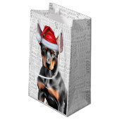 Stylish and Funny Doberman Lover Christmas Kleine Geschenktüte (Rückseite Schrägansicht)