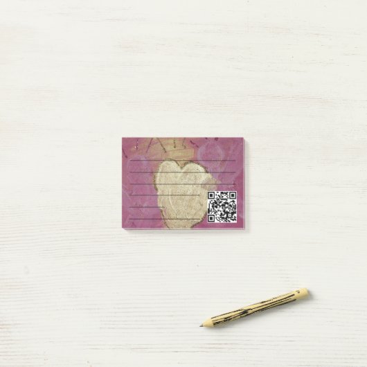 stylish angel of love with qr-code post-it klebezettel (Auf Schreibtisch)