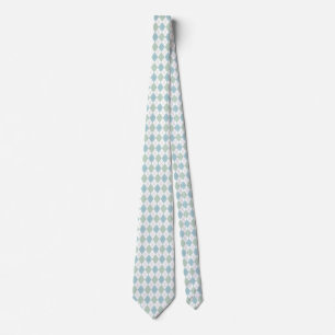 Stylish Aqua & Sea Foam Green Argyle Neck Tie Krawatte
