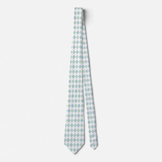 Stylish Aqua & Sea Foam Green Argyle Neck Tie Krawatte (Vorderseite)