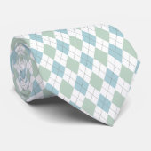 Stylish Aqua & Sea Foam Green Argyle Neck Tie Krawatte (Gerollt)