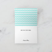 Stylish Aquamarine & Coral Thank You Note Card Dankeskarte (Innenseite)