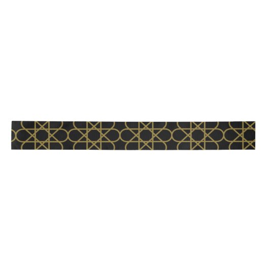 Stylish Arabic Geometric Pattern Design Gold Satinband (Vorderseite)