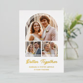 Stylish Arch 3 Photos Elegant Wedding Anniversary  Folieneinladung (Stehend vorne)