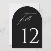 Stylish Arched Black & White Table Number Einladung (Vorderseite)