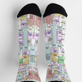 Stylish Architectural Blueprint Socks Socken (Oben)