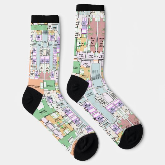 Stylish Architectural Blueprint Socks Socken (Rechts)