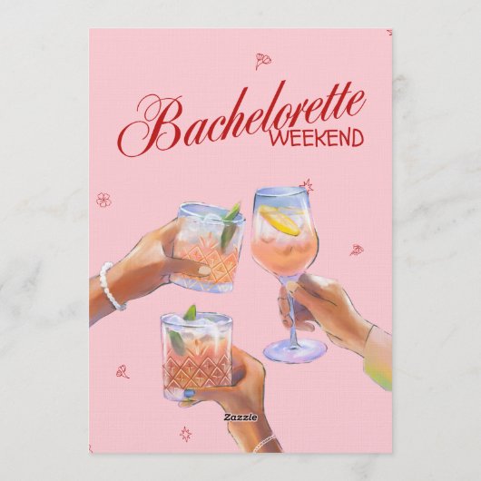 Stylish Bachelorette Weekend Invitation for Bride Einladung (Rückseite)