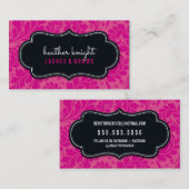 STYLISH BEAUTY elegant geblüht schwarz magenta ros Visitenkarte (Vorne/Hinten)