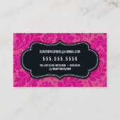 STYLISH BEAUTY elegant geblüht schwarz magenta ros Visitenkarte (Rückseite)