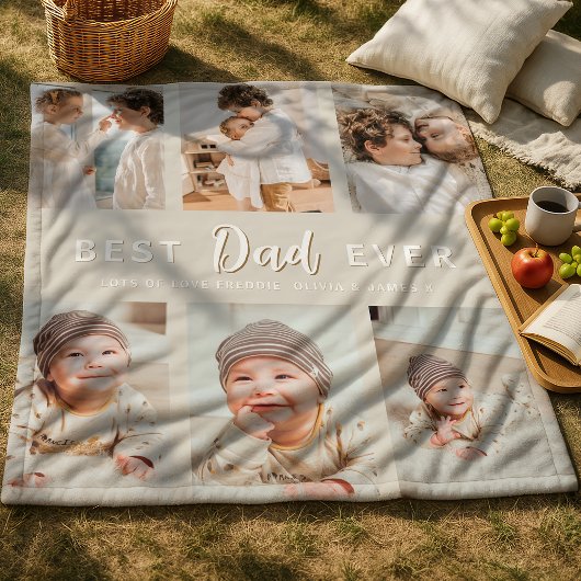 Stylish Best Dad Ever 6 Photo Fleecedecke