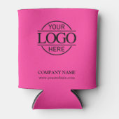 Stylish Bight Pink Corporate Company Business Logo Dosenkühler (Vorderseite)