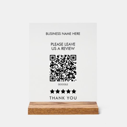 Stylish Bitte Verlass uns einen QR-Code zur Überpr Acrylschild (Vorderseite)