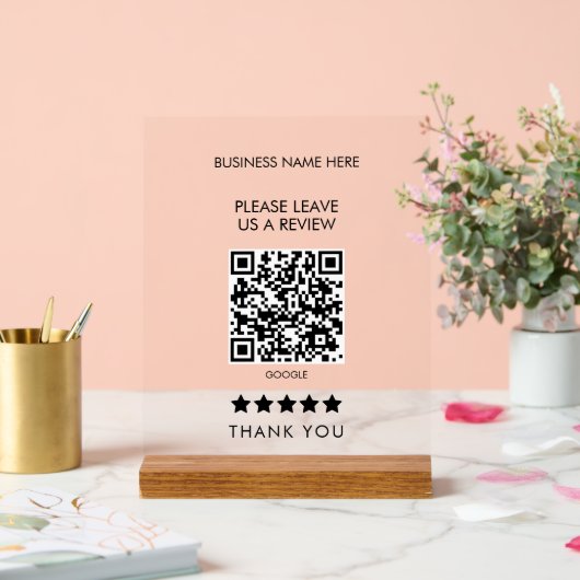 Stylish Bitte Verlass uns einen QR-Code zur Überpr Acrylschild (Hochzeit)