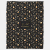 Stylish black and gold watercolor festive blanket fleecedecke (Vorderseite)