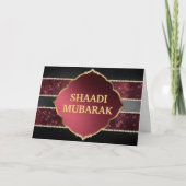 Stylish Black and Red Shaadi Mubarak Karte (Vorderseite)