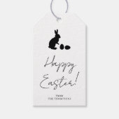 Stylish Black And White Bunny Minimal Happy Easter Geschenkanhänger (Vorderseite)