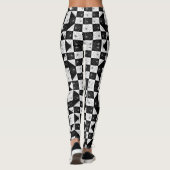 Stylish black and white Floral & abstract pattern Leggings (Rückseite)