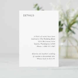 Stylish Black and White Minimalist Wedding Begleitkarte