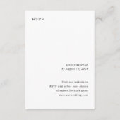 Stylish Black and White Minimalist Wedding RSVP Karte (Vorderseite)