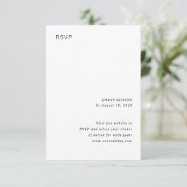Stylish Black and White Minimalist Wedding RSVP Karte
