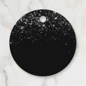 Stylish Black Glitzer Vielen Dank für Ihre Unterst Geschenkanhänger (Rückseite)