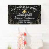 Stylish Black & Gold Class 2025 Abschluss Banner (Insitu)