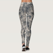 Stylish Black Paris Toile Design Leggings (Rückseite)