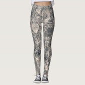 Stylish Black Paris Toile Design Leggings (Vorderseite)