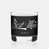 Stylish Black Retro Typography Best Man Groomsmen Whiskyglas (Vorderseite)