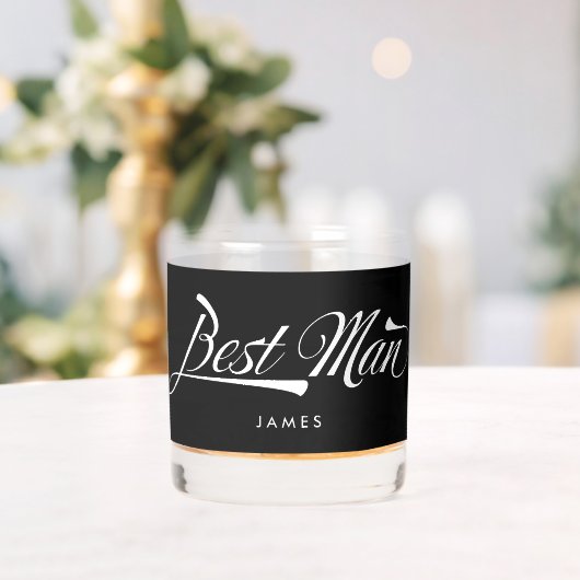 Stylish Black Retro Typography Best Man Groomsmen Whiskyglas (Insitu (Hochzeit))
