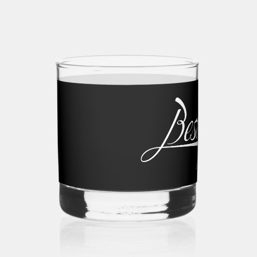 Stylish Black Retro Typography Best Man Groomsmen Whiskyglas (Rechts)