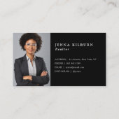 Stylish Black Script Realtor Visitenkarte (Rückseite)
