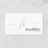 Stylish Black Script Realtor Visitenkarte (Vorderseite)