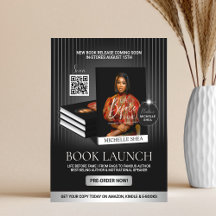 Stylish Black & Silver Author Book Launch Release