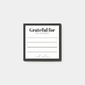 Stylish Black & White Grateful Gratitude Note Post-it Klebezettel (Vorderseite)
