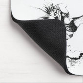 Stylish Black & White Original Stipple Art Floral Mousepad (Ecke)