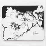 Stylish Black & White Original Stipple Art Floral Mousepad<br><div class="desc">Brighten your workspace with this mousepad,  featuring an original fine art stippled ink illustration of gladiolas. Black and white pointillism dot illustration. Personalize with custom message or name. Perfect for everyday use at home or office workspace. Great gardener gift and more. Original art by Reedstudio.</div>