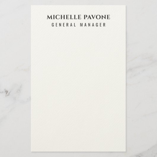 Stylish Black & White Simple Plain Professional Briefpapier (Vorderseite)