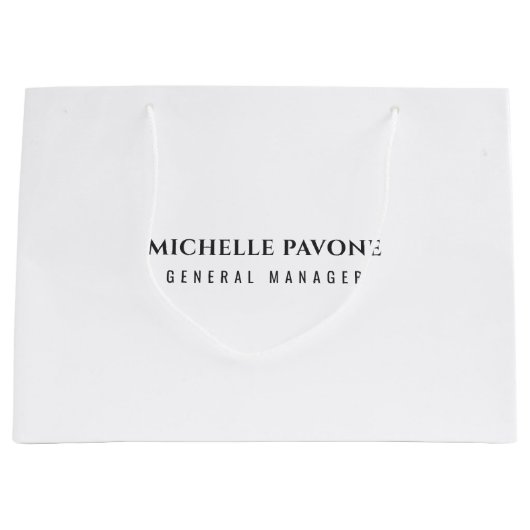Stylish Black & White Simple Plain Professional Große Geschenktüte (Vorderseite)