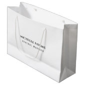 Stylish Black & White Simple Plain Professional Große Geschenktüte (Vorderseite Schrägansicht)
