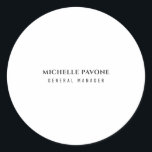 Stylish Black & White Simple Plain Professional Runder Aufkleber<br><div class="desc">A stationery can reflect the entire image of your business, or it can turn into a paper with some information on it. But it is a fact that your stationery generally creates your first impression and the first impression is important. With this creative one, all doors can be opened in...</div>