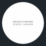 Stylish Black & White Simple Plain Professional Runder Aufkleber<br><div class="desc">A stationery can reflect the entire image of your business, or it can turn into a paper with some information on it. But it is a fact that your stationery generally creates your first impression and the first impression is important. With this creative one, all doors can be opened in...</div>