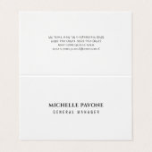 Stylish Black & White Simple Plain Professional Visitenkarten (Außenseite Aufgefaltet)