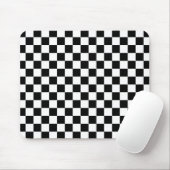 Stylish Black White Square Pattern Mousepad (Mit Mouse)